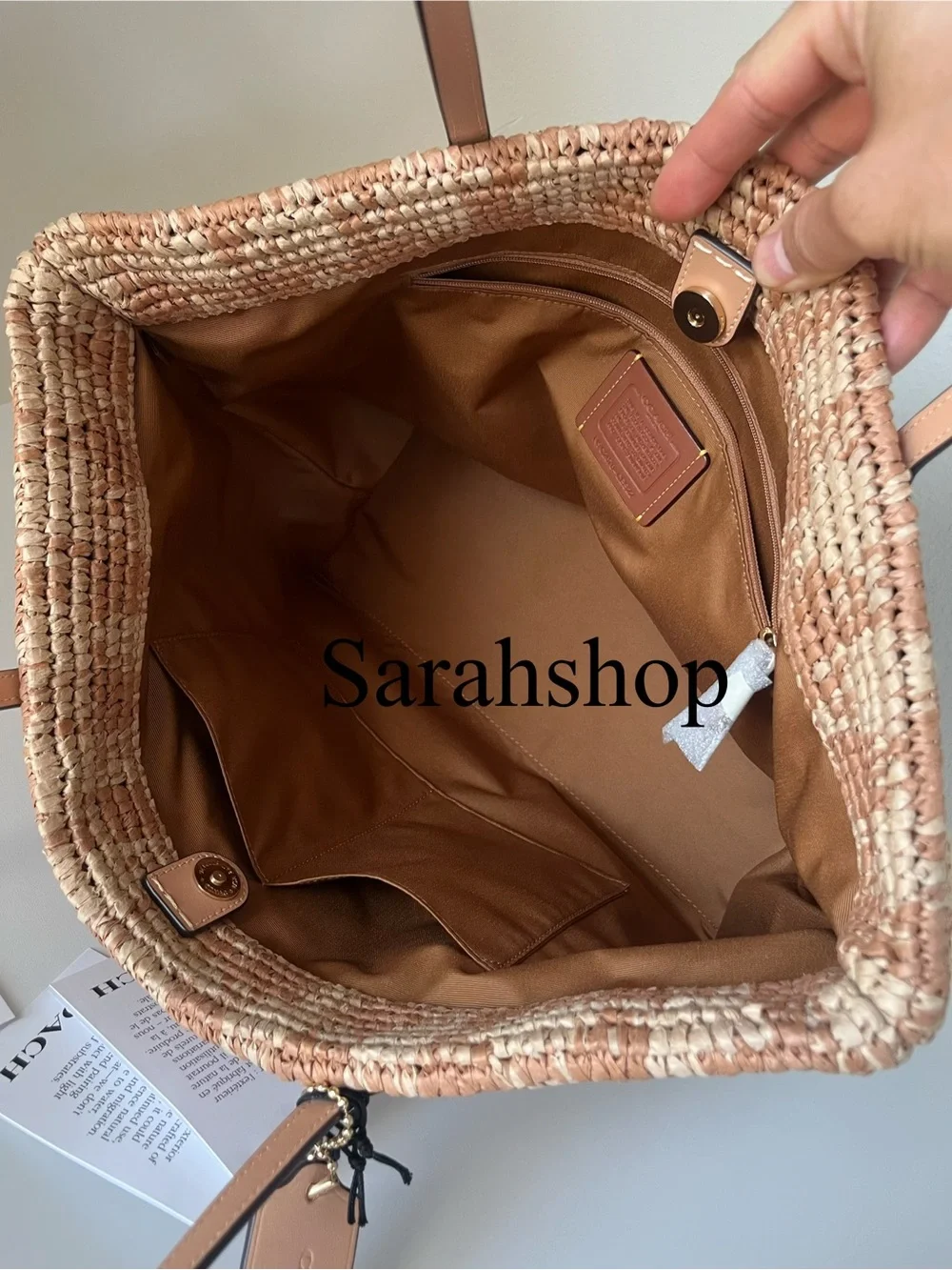 ✅Coach City Tote Bag With Gingham Print